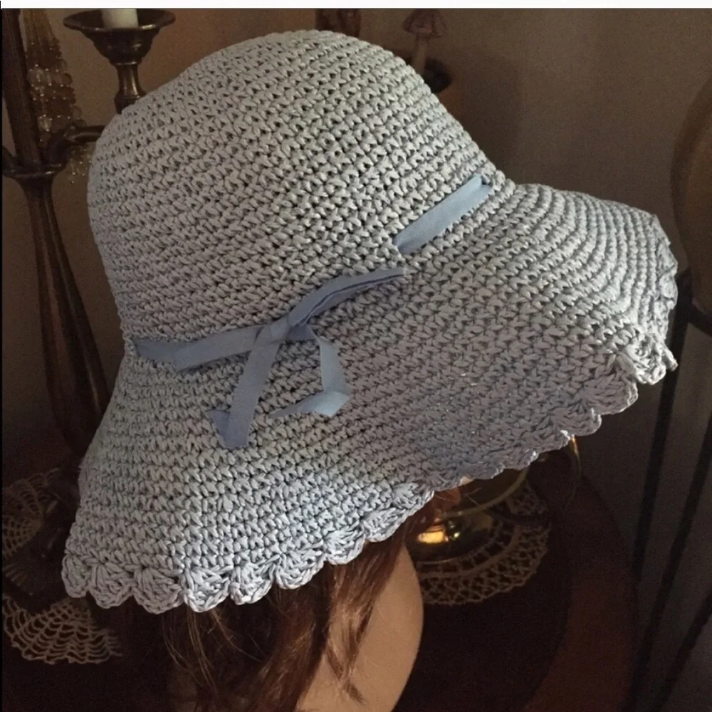 Vintage Blue Floppy Hat - Picture 4 of 9